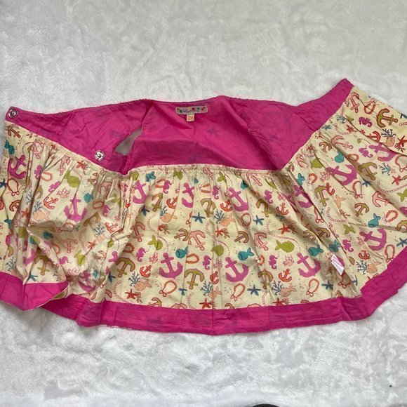 Lola Et Moi Girls 100% Cotton Nautical Pattern Sleeveless Snap Wrap Sundress 12M - Picture 3 of 10